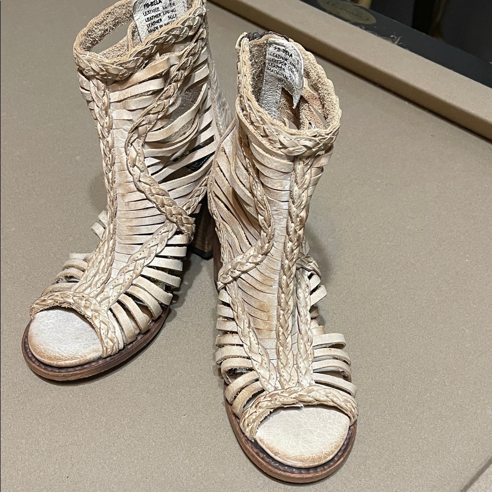 FreeBird Bela Open Toe Bootie EUC